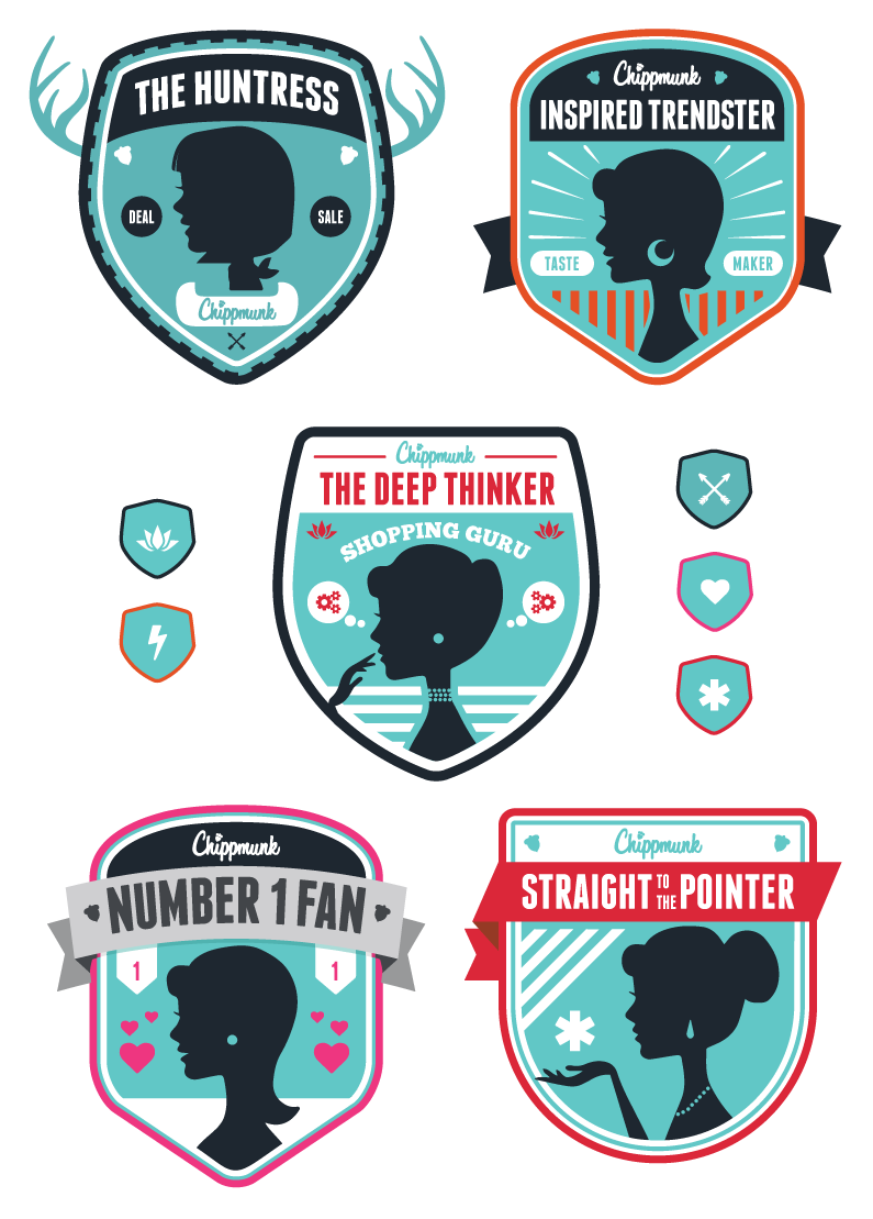 CHIPPMUNK BADGE SET