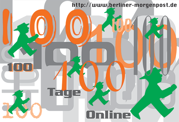 100 Tage - Ampelmann Illustration for the Berliner Morgenpost Newspaper